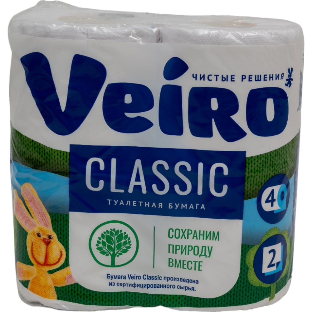 Бытовая двухслойная бумага VEIRO туалетная бумага veiro elite 3 слоя 4 рулона белая