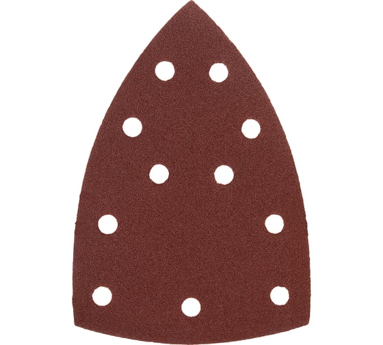 Изображение товара Треугольник абразивный на ворcовой подложке под "липучку" перфорированный P120, 150x150x100 мм, 5 шт Denzel 738627