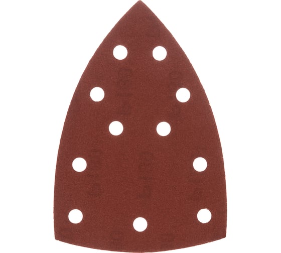 Изображение товара Треугольник абразивный на ворcовой подложке под "липучку" перфорированный P180, 150x150x100 мм, 5 шт Denzel 738647