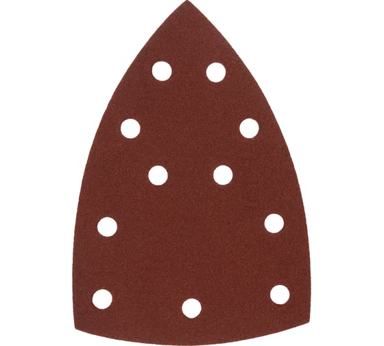 Изображение товара Треугольник абразивный на ворcовой подложке под "липучку" перфорированный P150, 150x150x100 мм, 5 шт Denzel 738637
