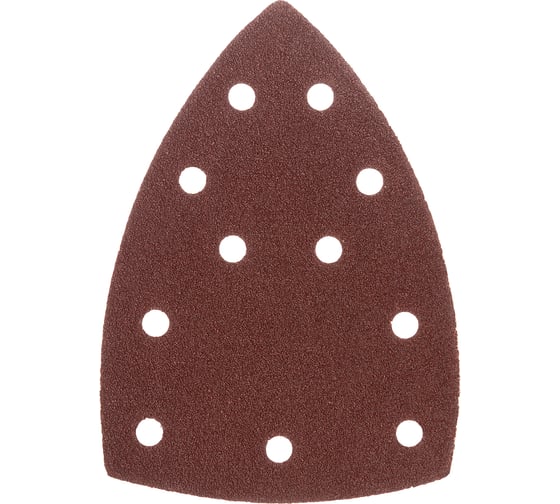 Изображение товара Треугольник абразивный на ворcовой подложке под "липучку" перфорированный P80, 150x150x100 мм, 5 шт Denzel 738597