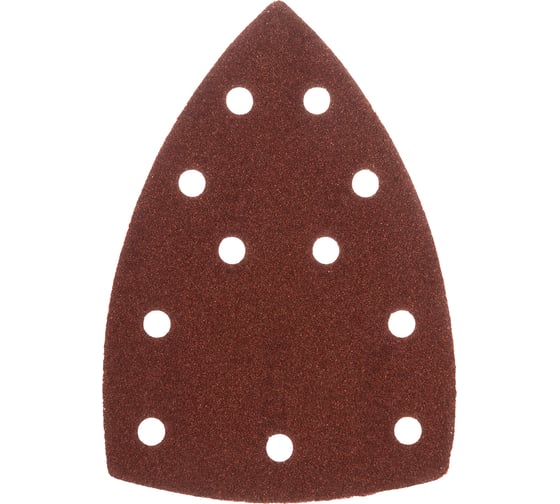 Изображение товара Треугольник абразивный на ворcовой подложке под "липучку" перфорированный P100, 150x150x100 мм, 5 шт Denzel 738617