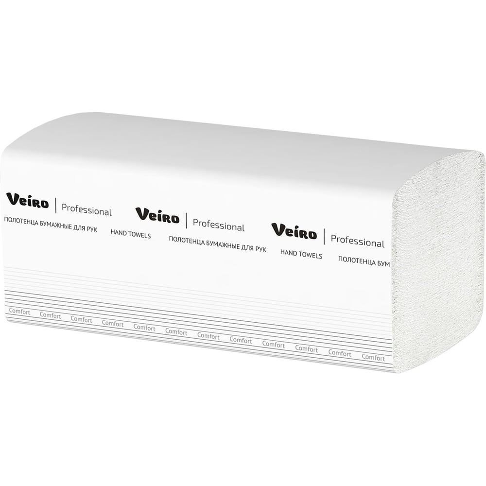 Изображение товара Полотенца бумажные VEIRO PROFESSIONAL Comfort 200 шт, 2-х слойные, белые 21x216 V KV205 129535 22474