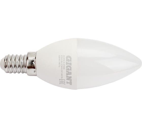 Изображение товара Светодиодная лампа Gigant E14 5Вт 2700К C37 400Лм G-E14-5-2700K