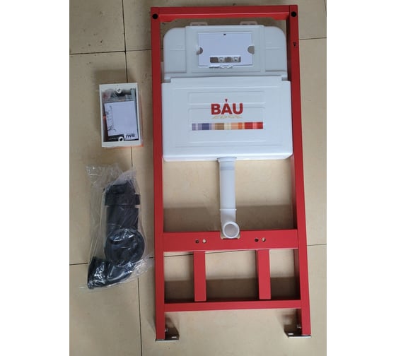 Изображение товара Инсталляция Bauedge BAU PRO для подвесного унитаза, клавиша смыва из стекла BAU Dream дизайнерская, черная Q111300-Q00011