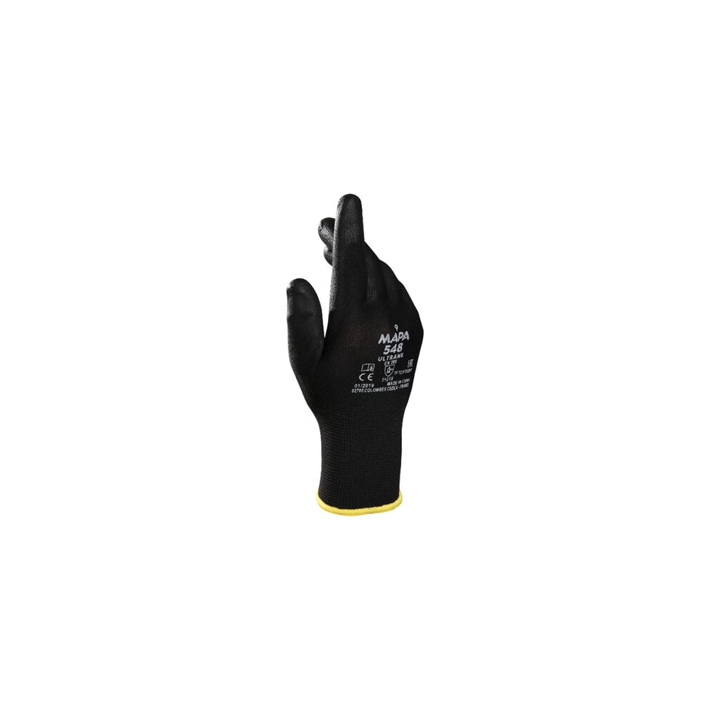 фото Нейлоновые перчатки ultrane 548 покрытие полиуретан, размер 10, черные 606276