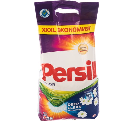 Изображение товара Стиральный порошок-автомат 6кг PERSIL Color Свежесть от Vernel 2467899 601882