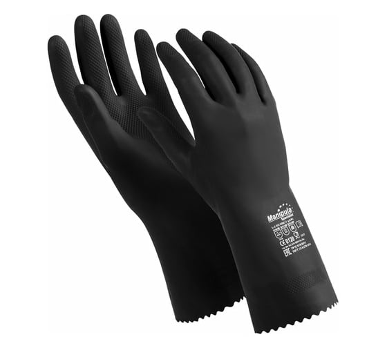 Изображение товара Ультратонкие перчатки MANIPULA КЩС-2, размер 9-9.5, черные L-U-032 605831