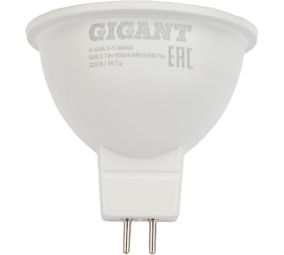 Изображение товара Светодиодная лампа Gigant GU5.3 7Вт 3000K MR16 540Лм G-GU5.3-7-3000K