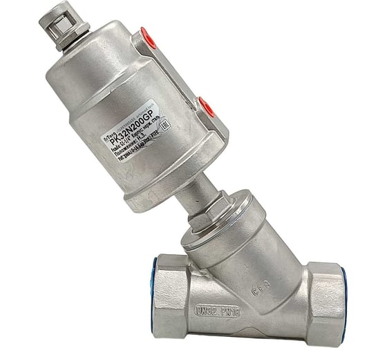 Изображение товара Пневмоклапан ArTorq Архимед угловой седельный размер резьбы G1”1/4, корпус нержавеющая сталь, PK32N200GP