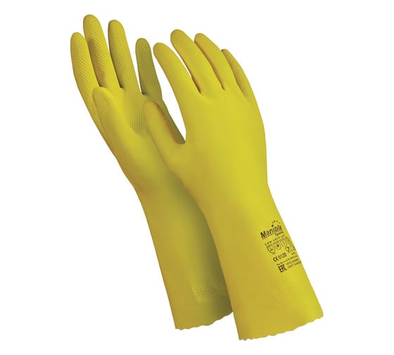 Изображение товара Перчатки MANIPULA Блеск, хб напыление, размер 8-8.5, желтые L-F-01 605819