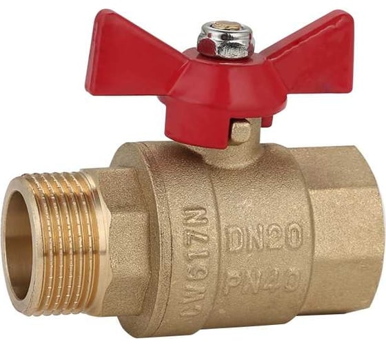 Изображение товара Шаровой кран Victoria 1" г/ш б-ка латунный красная ручка 61-017