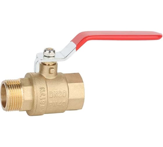 Изображение товара Шаровой кран Victoria 11/2 г/ш р-ка латунный красная ручка 61-010