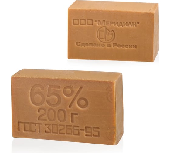 Изображение товара Хозяйственное мыло МЕРИДИАН 65 200 г без упаковки 602370 4680006990565