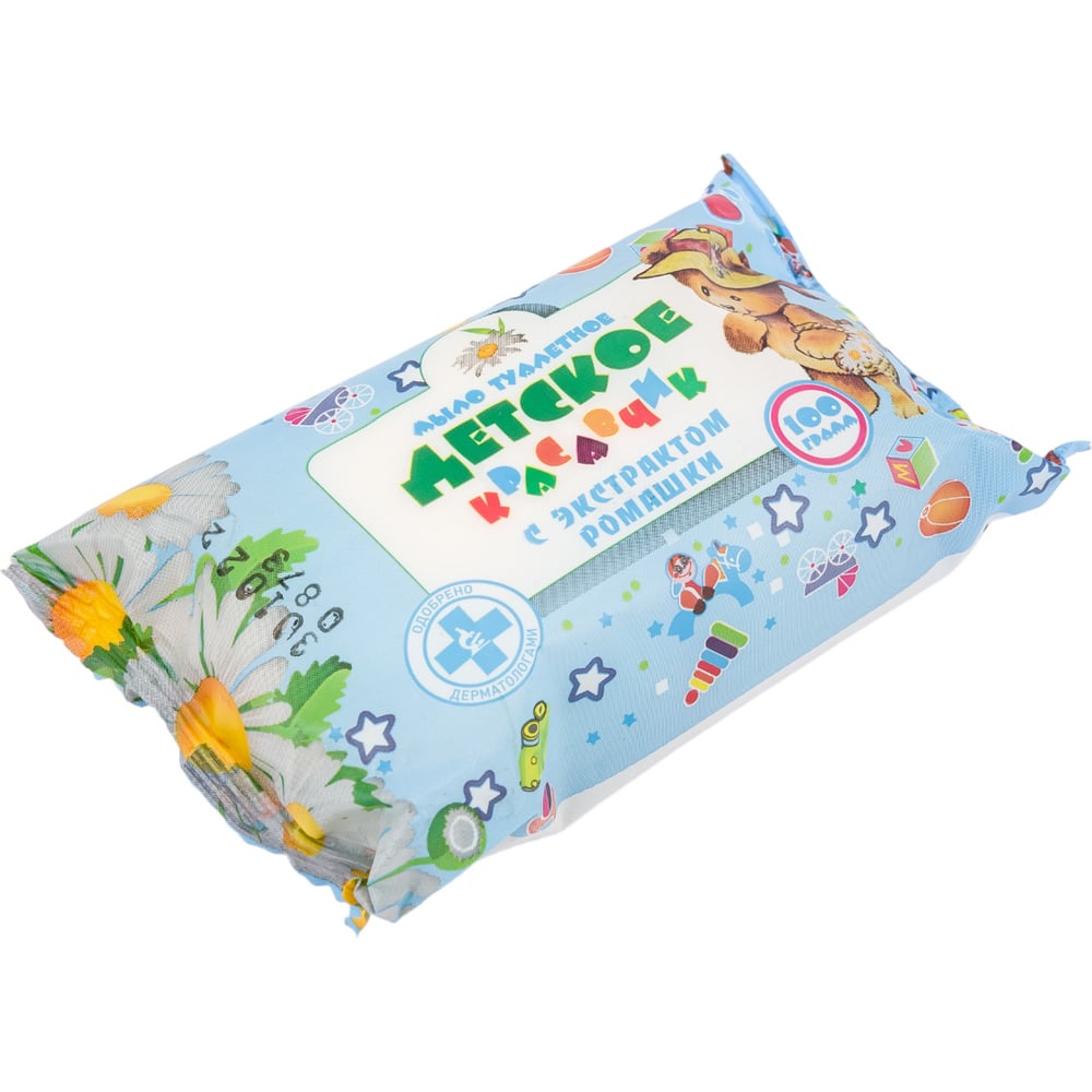 Изображение товара Туалетное мыло твердое "Детское" с экстрактом ромашки 100 г шт