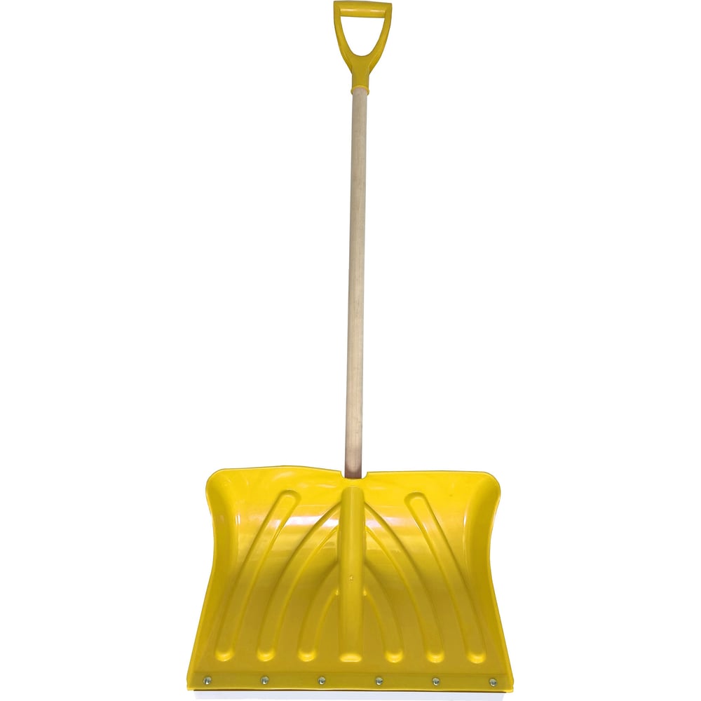 Изображение товара Усиленная снеговая лопата Gigant со стальной U-образной планкой и деревянным черенком