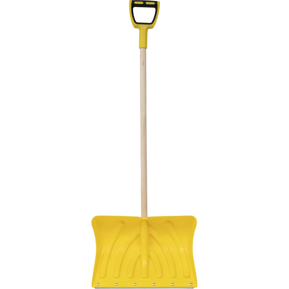 Изображение товара Усиленная снеговая лопата Gigant со стальной U-образной планкой и деревянным черенком