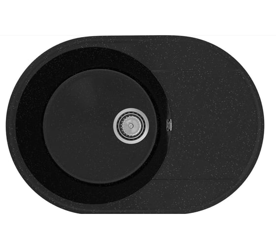 Изображение товара Кухонная мойка Uperwood ECON из искусственного камня UPD-107_004, овальная, черная матовая 4910201246