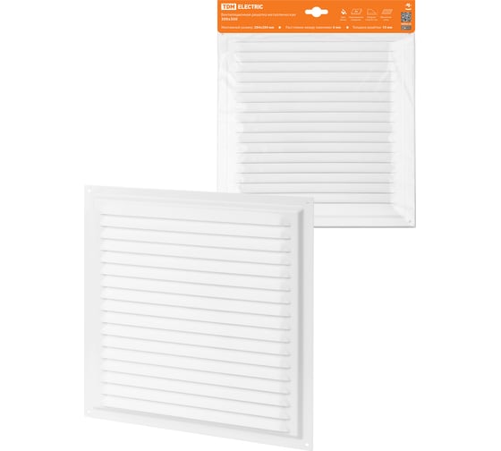 Изображение товара Решетка вентиляционная TDM ELECTRIC 300х300 металл с покрытием эмалью SQ1807-0705