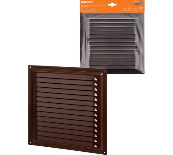 Изображение товара Решетка вентиляционная TDM ELECTRIC 250х250 металл с покрытием эмалью SQ1807-0709