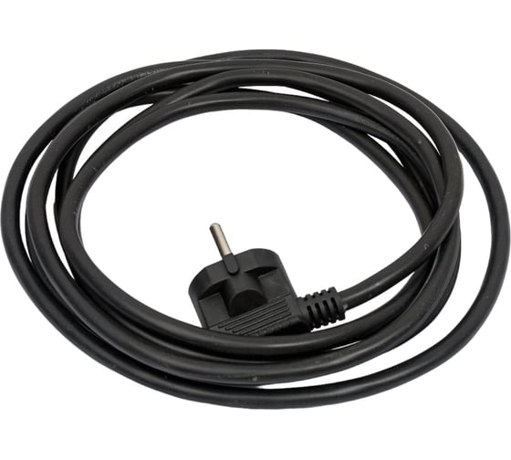 Изображение товара Сетевой шнур Мастер Тока ПВСбм 3x1,5 черный 10а с заземлением 3м угловая вилка СШ0029