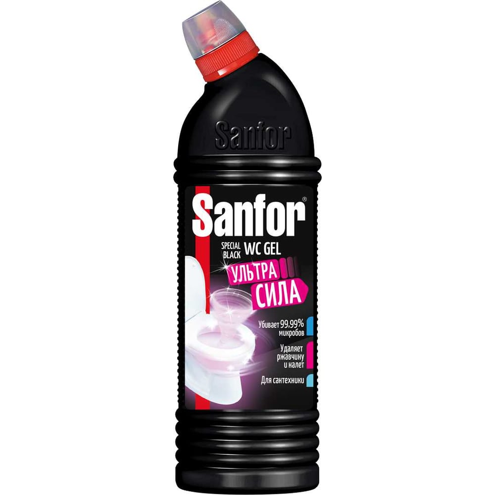 Средство для чистки сантехники SANFOR WC gel Special Black 1896601978