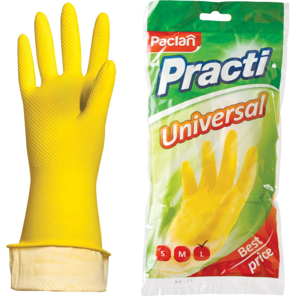 Хозяйственные перчатки Paclan перчатки хозяйственные резина хлопковое напыление xl grifon color 303 504