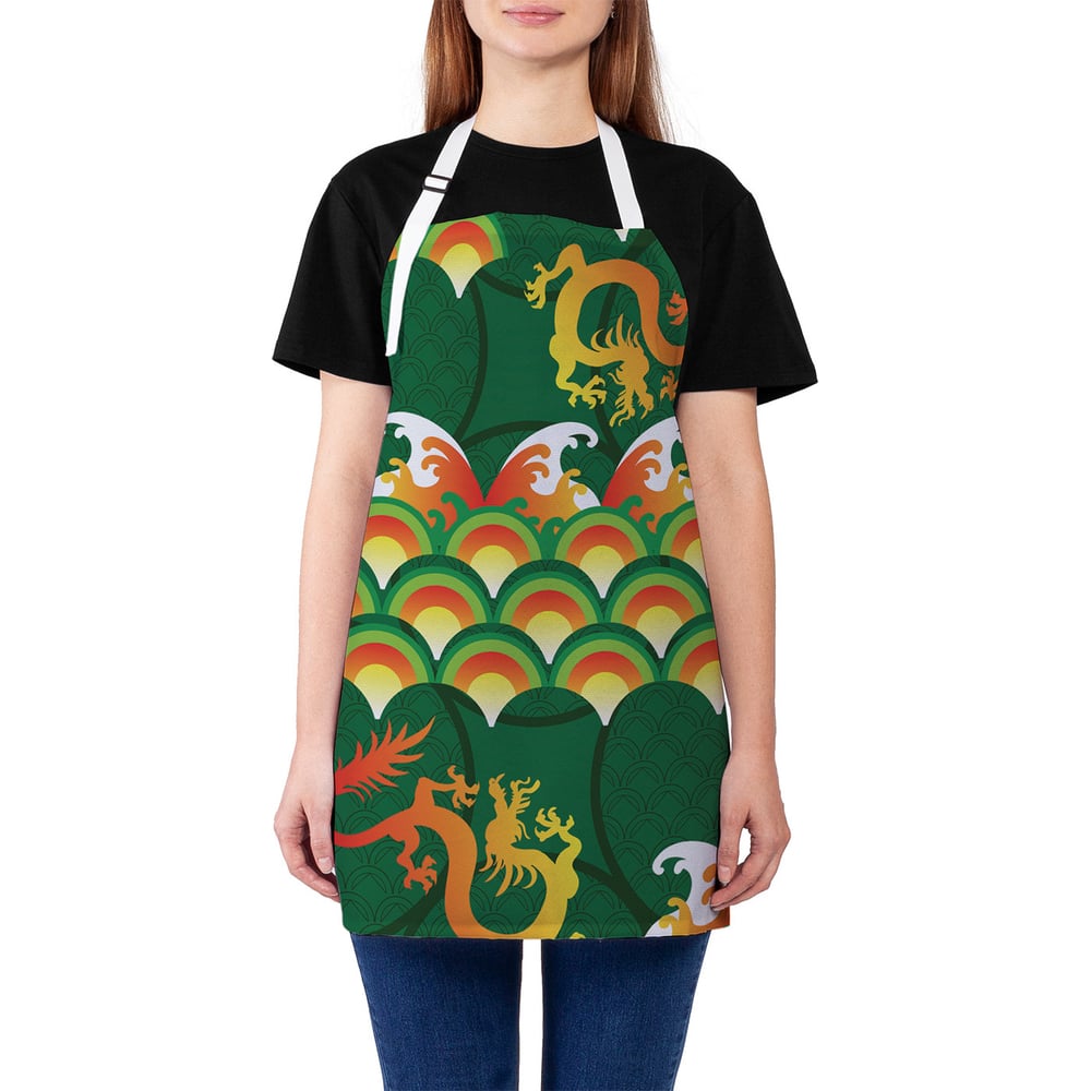 Изображение товара Кухонный фартук JOYARTY Огненные драконы универсальный дизайн для кухни