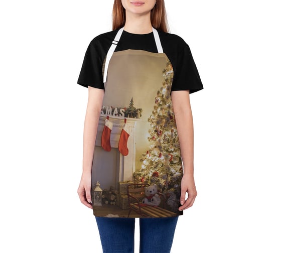 Изображение товара Кухонный фартук JOYARTY Новогодняя атмосфера, универсальный размер для женщин и мужчин ap_427859
