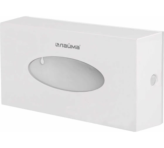 Изображение товара Диспенсер для косметических салфеток ЛАЙМА настольный/настенный, пластиковый, белый 605392