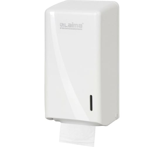 Изображение товара Диспенсер для туалетной бумаги ЛАЙМА листовой  PROFESSIONAL ORIGINAL, белый, ABS-пластик 605770