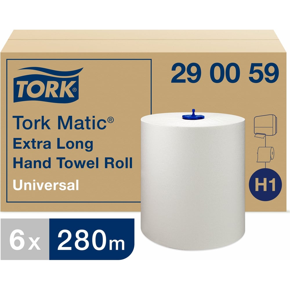 фото Бумажные рулонные полотенца tork matic universal 280 м белые 290059 126734