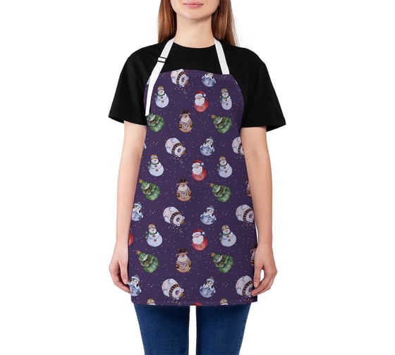 Изображение товара Кухонный фартук JOYARTY Игрушки на ёлку, универсальный размер для женщин и мужчин ap_427890