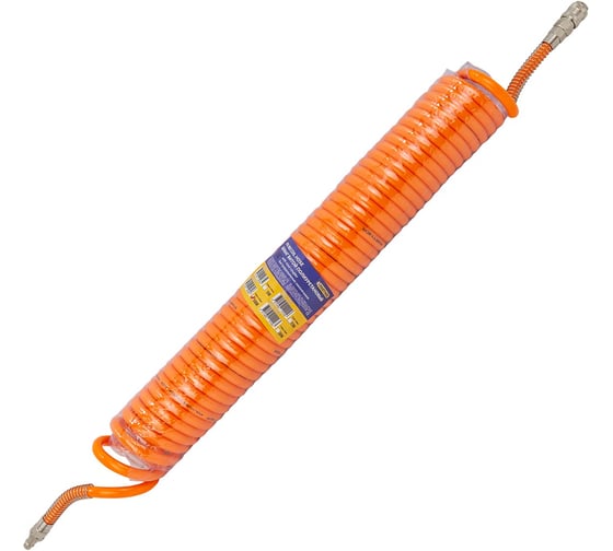 Изображение товара Шланг витой полиуретановый 8х12 мм, 10 м с быстроразъемными наконечниками, 15 бар Partner PA-1208-10M(15049)