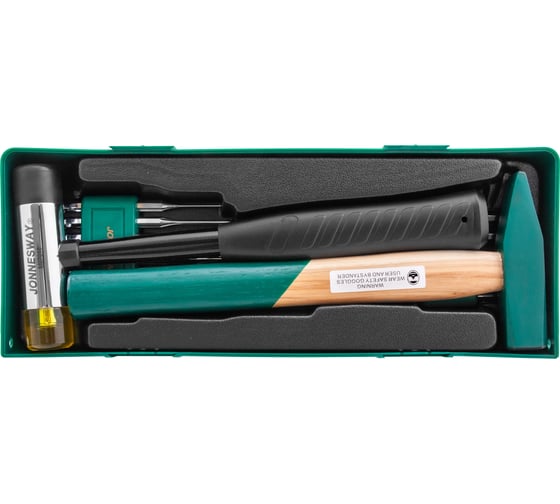 Изображение товара Набор молотков и выколоток Jonnesway M09513SP в ложементе, 13 предметов 46642