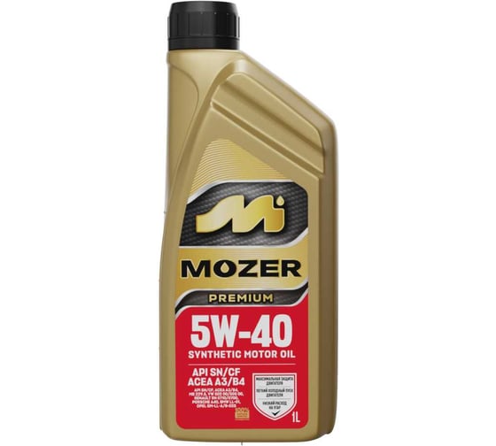 Изображение товара Моторное масло MOZER Premium SAE 5w-40 API SN/CF, канистра 1 л 4636298