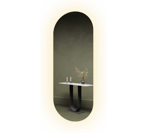 Изображение товара Безрамное овальное зеркало GENGLASS NOLVIS NF LED M, контурная нейтральная подсветка с проводом GGL-01-M-4000-1