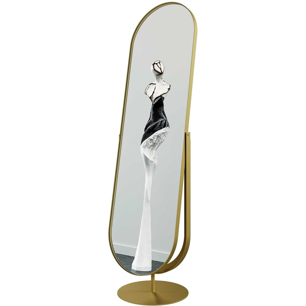 Изображение товара Напольное зеркало в раме GENGLASS OZEVIS Gold GGM-20-1, овальное, металлическое, золото