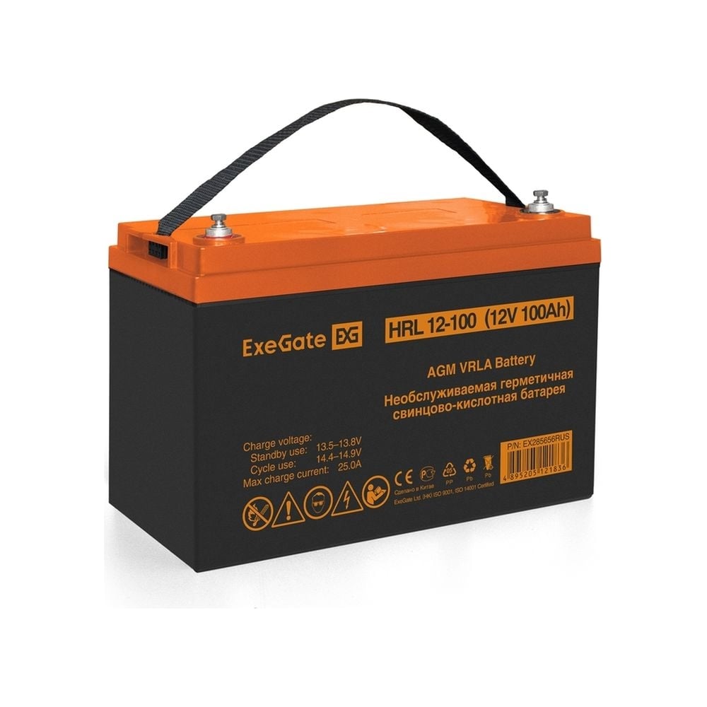 Изображение товара Аккумуляторная батарея HRL 12-100 12 V 100 A*h ExeGate под болт М6