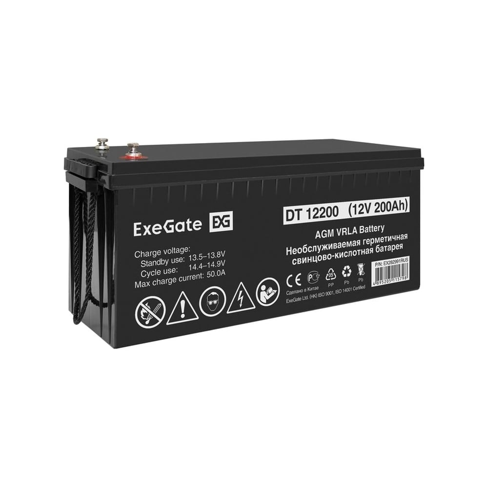 Изображение товара Аккумуляторная батарея DT 12200 12 V 200 А*ч AGM М8 ExeGate
