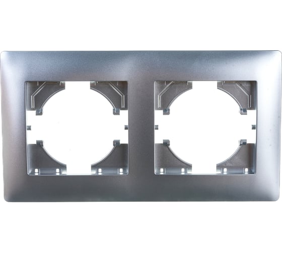 Изображение товара Рамка GUSI ELECTRIC Bravo 2-местная, цвет серебро С1020-004