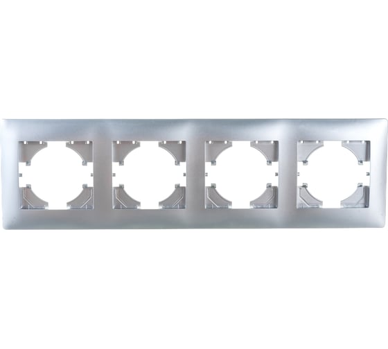 Изображение товара Рамка GUSI ELECTRIC Bravo 4-местная, цвет серебро С1040-004