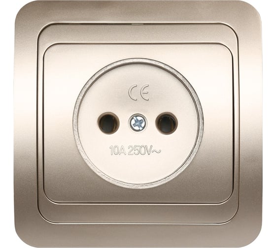 Изображение товара Розетка Smartbuy 1-местная без заземления 10А шампань Марс SBE-02c-10-S1-N-c