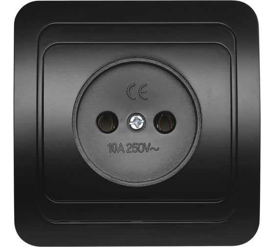 Изображение товара Розетка Smartbuy 1-местная без заземления 10А черная Марс SBE-02b-10-S1-N-c