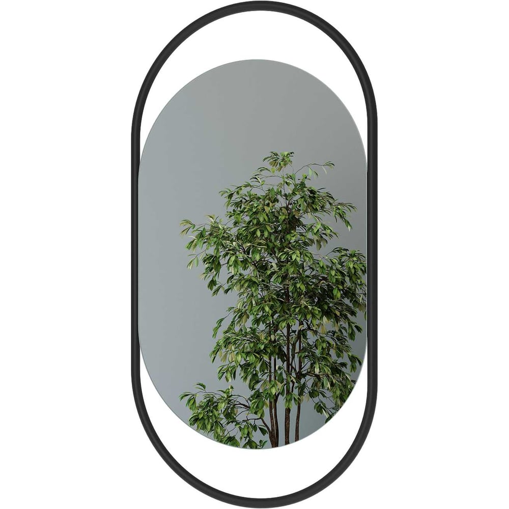 Изображение товара Зеркало в раме GENGLASS EVELIX Black S овальное настенное черное металл
