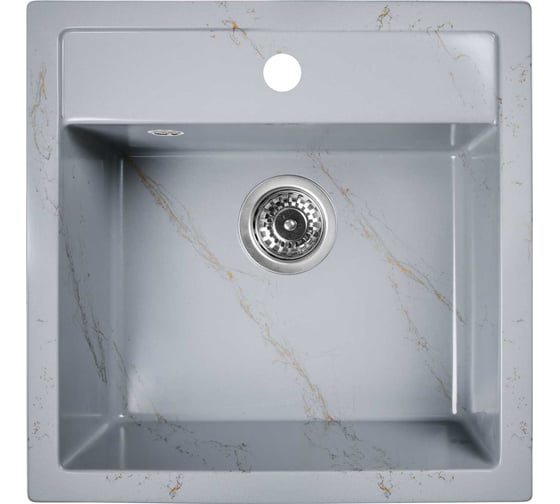 Изображение товара Мойка для кухни из искусственного камня WISENT мрамор серо-золотой (беларусь) 505x510x200 WA11-15/WGER013