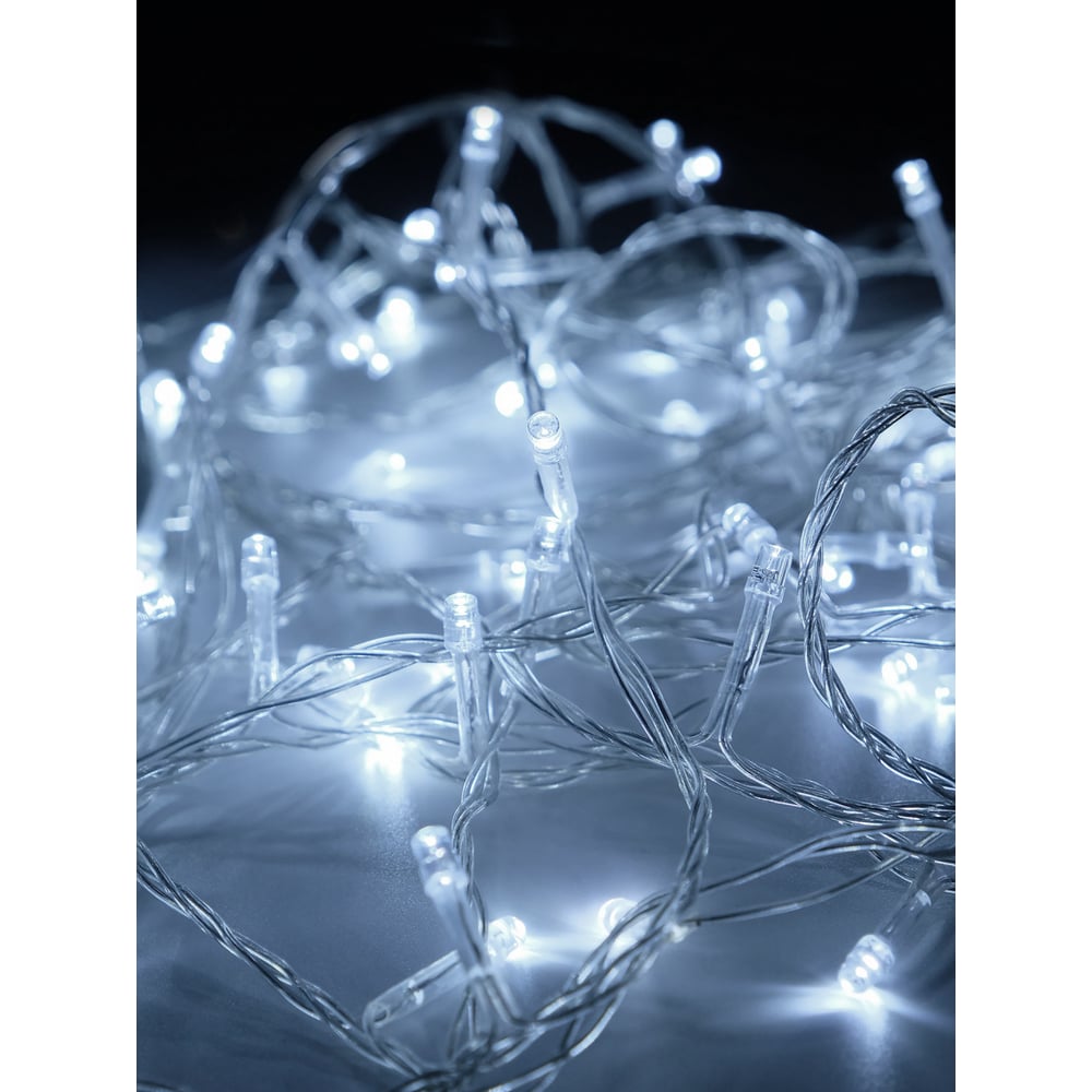 Изображение товара Гирлянда ФАZА AC-G01-120W с 120 белыми светодиодами и 8 режимами свечения для внутреннего и наружно