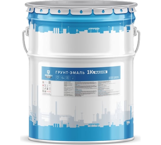 Изображение товара Грунт-эмаль ФАРБЕН 1К Mashin глянцевая RAL9003, 20 кг ПРОФ 4300012147