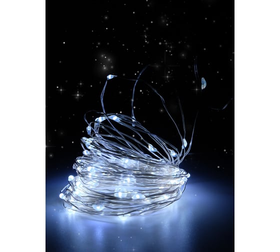 Изображение товара Гирлянда ФАZА DC-G03-50W, 50 бел microLED, 5.1 м, 8 реж, 3xAA (не в компл.) 5047891