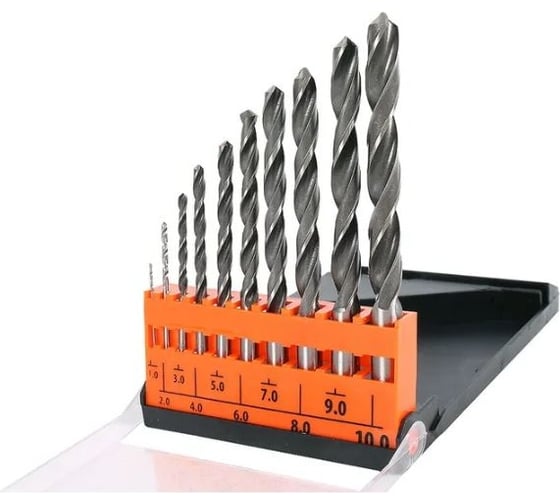 Изображение товара Набор сверл по металлу 1.0-10 мм, 10 шт., пластиковый футляр 512011 Beril 12641